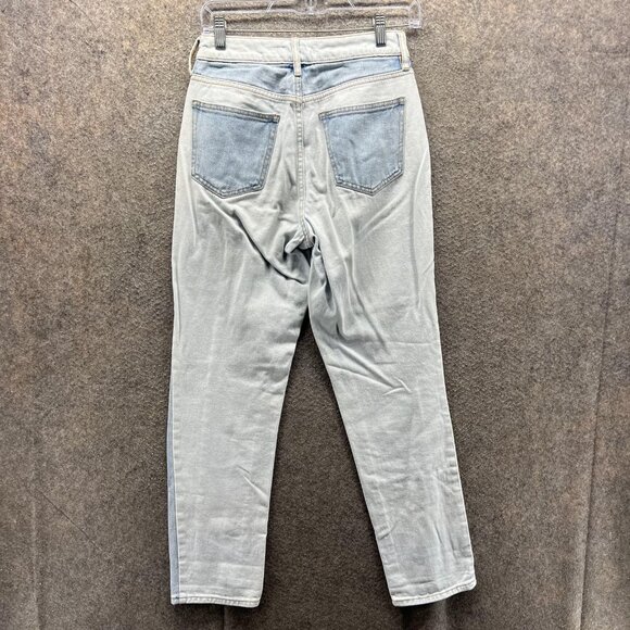 PacSun Jeans Womens 24 Light Wash Patchwork Colorblock Mom High Rise Denim - Picture 2 of 12
